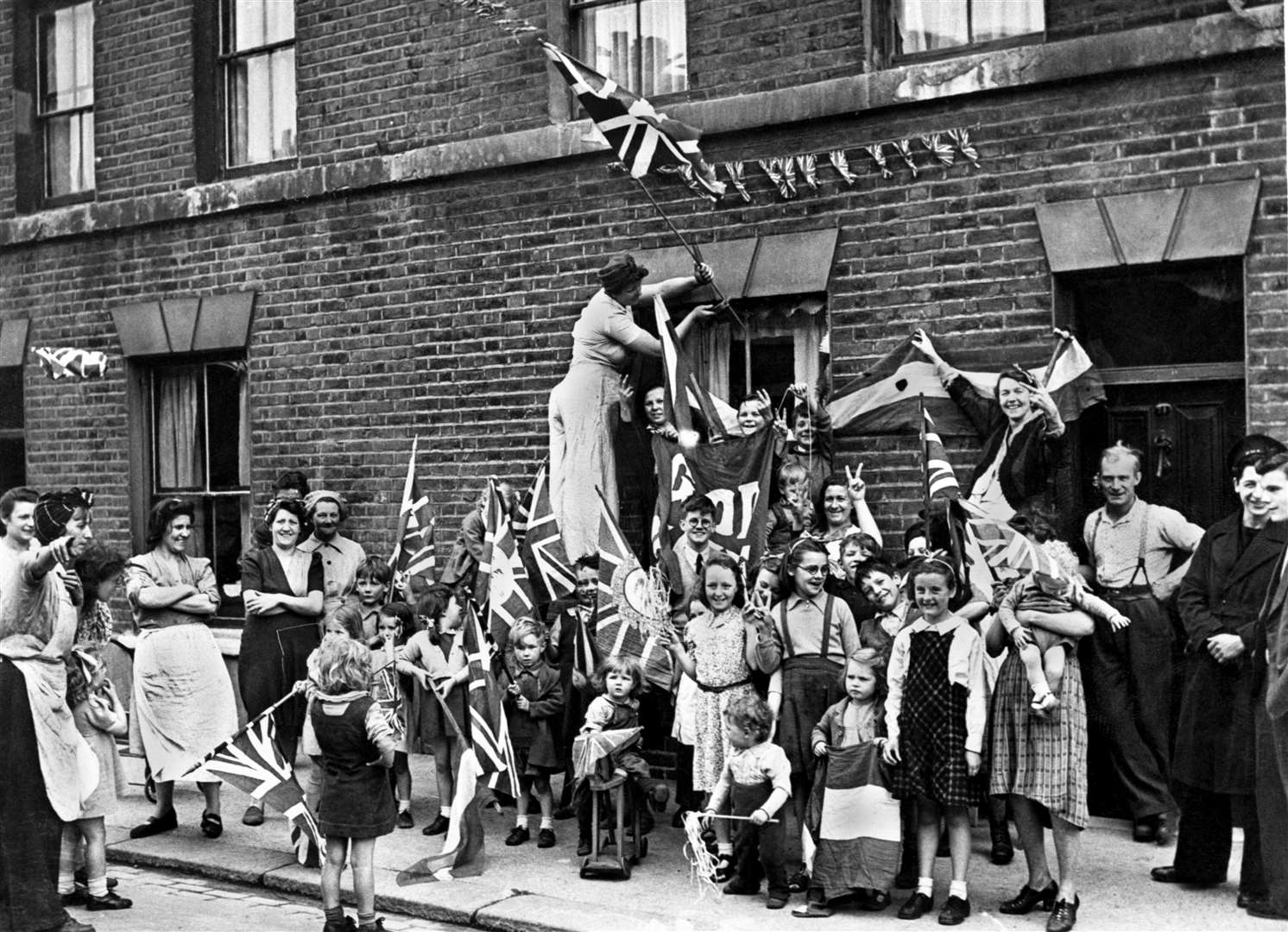 Spontaneous street parties were staged across the country to celebrate VE Day (PA)