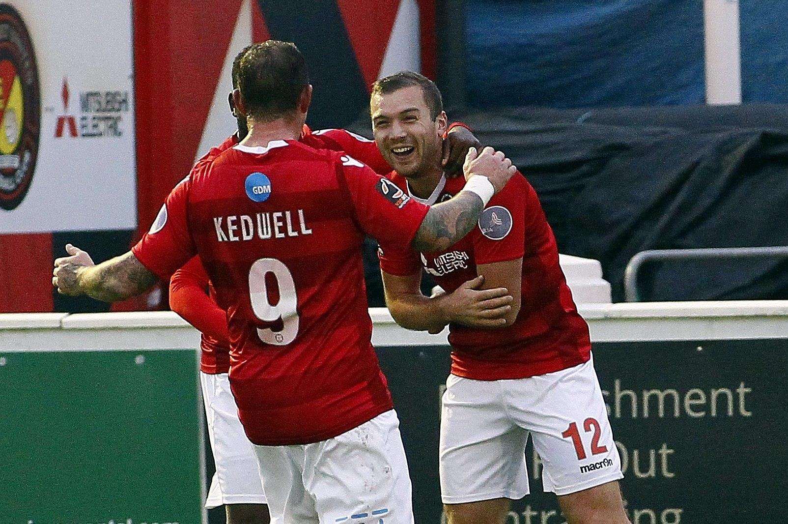 Danny Kedwell and Michael Cheek both scored against Eastleigh Picture: Sean Aidan