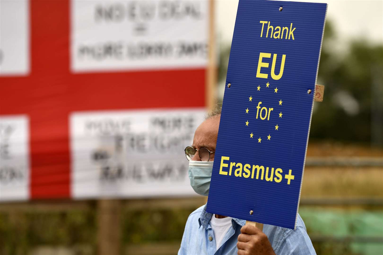 A protest against the Brexit lorry park being built in Ashford Picture: Barry Goodwin