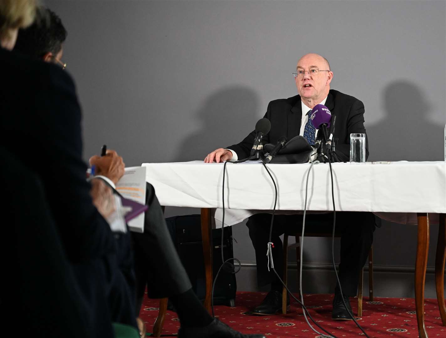 Dr Bill Kirkup held a press conference today over his shocking findings. Picture: Barry Goodwin
