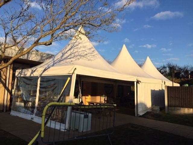 Marquees, like these ones at Simon Langton Grammar School for Boys, have already been used to ensure lessons can go ahead
