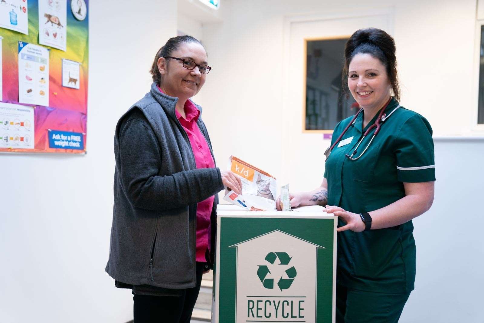 Left to right is Elaine Biggs and Beth Kirwan from Pennard Vets