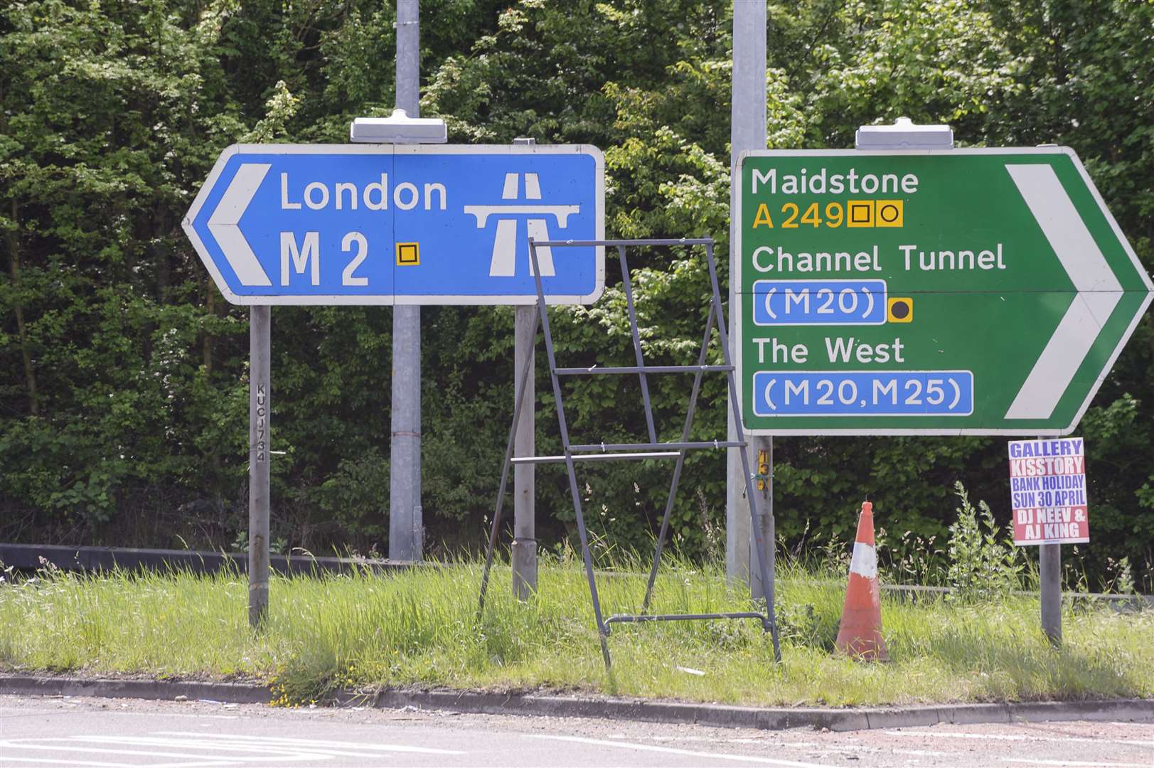 On the A249 looking to the London-bound slip-road