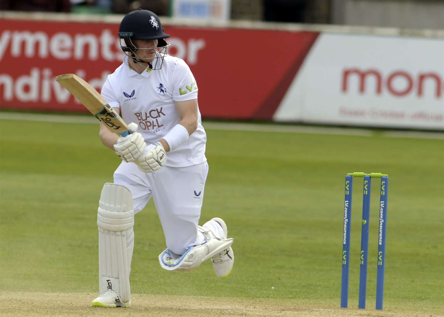 Jordan Cox - took his overnight score to 129 for Kent at Essex on day four. Picture: Barry Goodwin