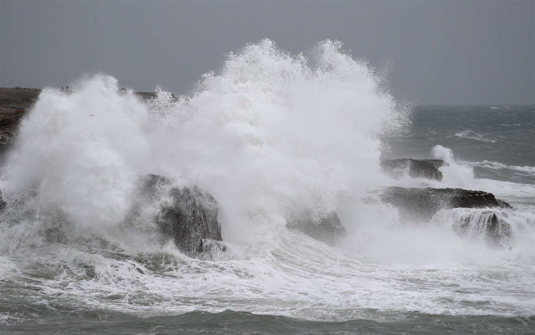 But August ended with a bang as Storm Francis brought high waves to Portland Bill in Dorset (Andrew Matthews/PA)