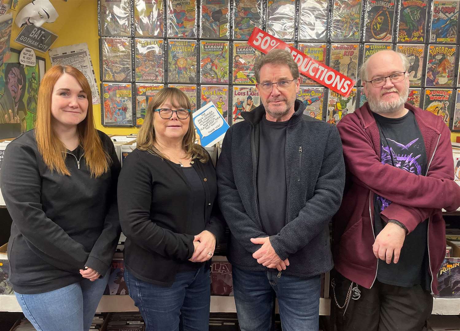 From left: Their daughter Ashley Dunkley, owners June and Kerry Earl and shop assistant Lee Fowkes