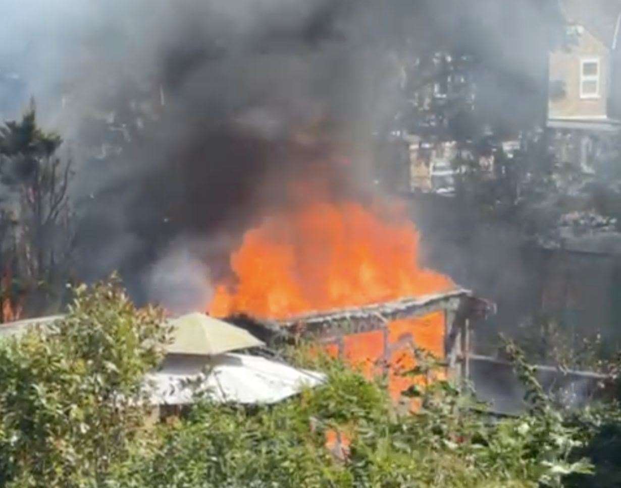 A fire in Plantation Road, Faversham, sparked an emergency service response