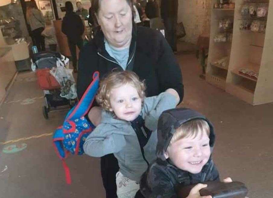 Lorraine with her grandsons Jenson and Watt