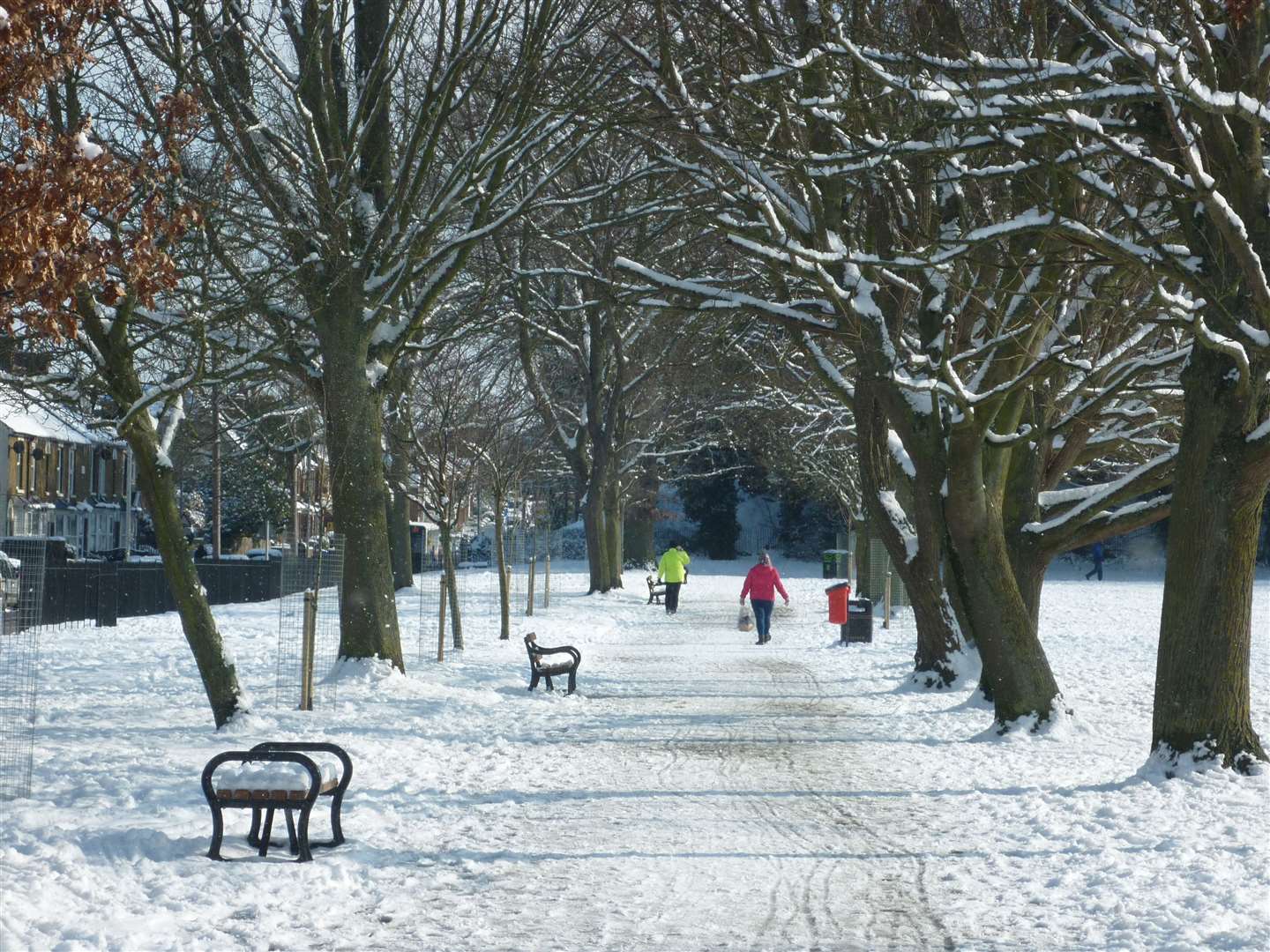 Faversham's Recreation Park after snowfall in May. Pic: Genevieve Ellis