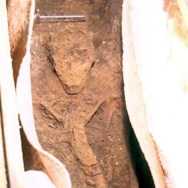 It's thought the lady buried in the mausoleum at Grange Farm was a high status woman. Image from Pre-Construct Archaeology