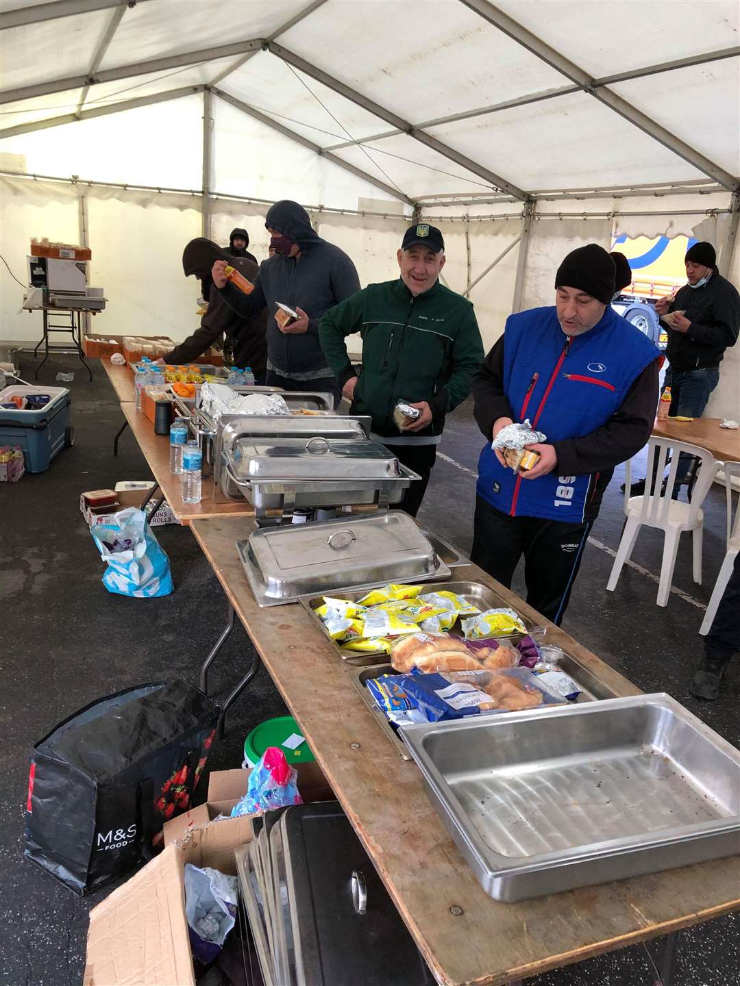 Vic Bussey and son Sam provided healthy food to truckers stuck at Manston at Christmas