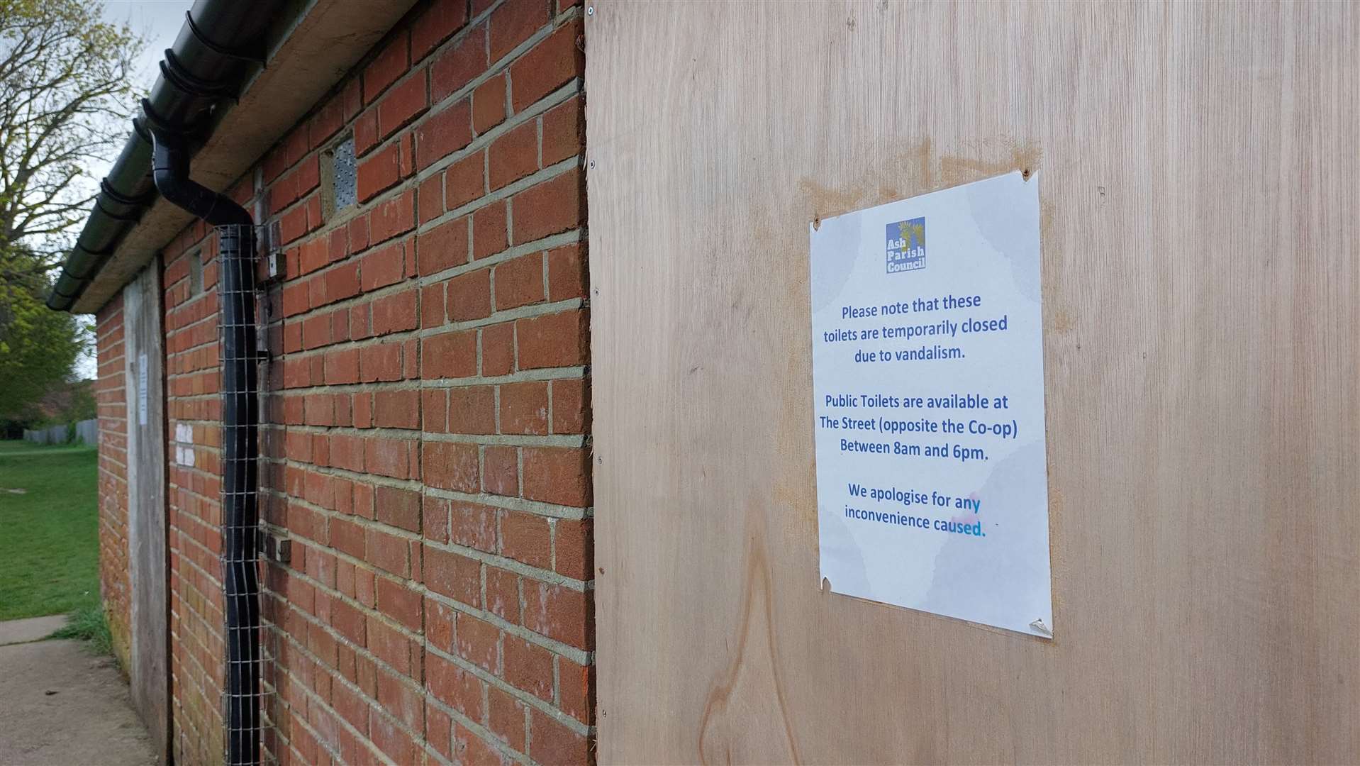 Notices have been placed on the public loos in the recreation ground
