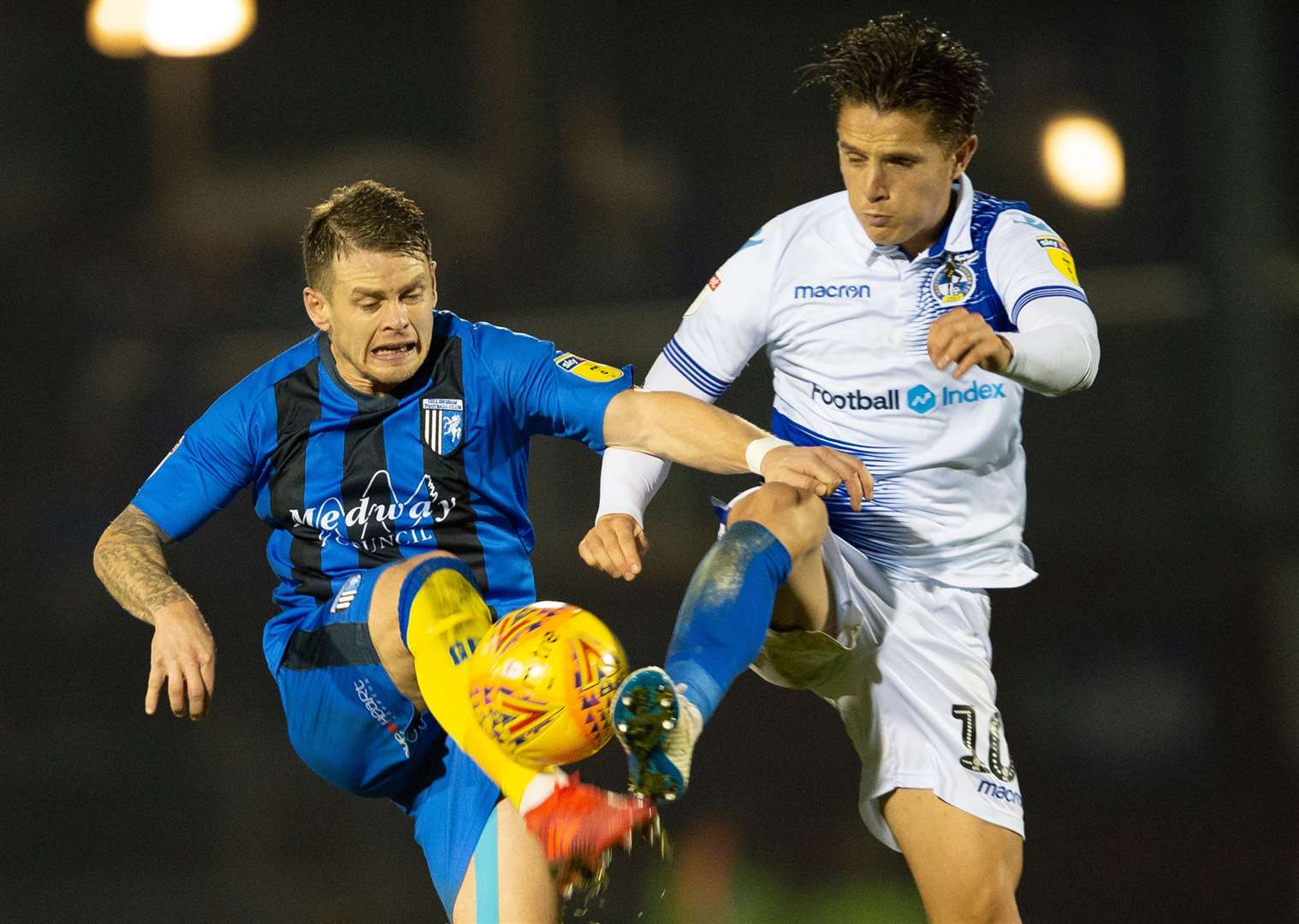 Tom Nichols - pictured in his Bristol Rovers days playing against Gillingham. Picture: Ady Kerry