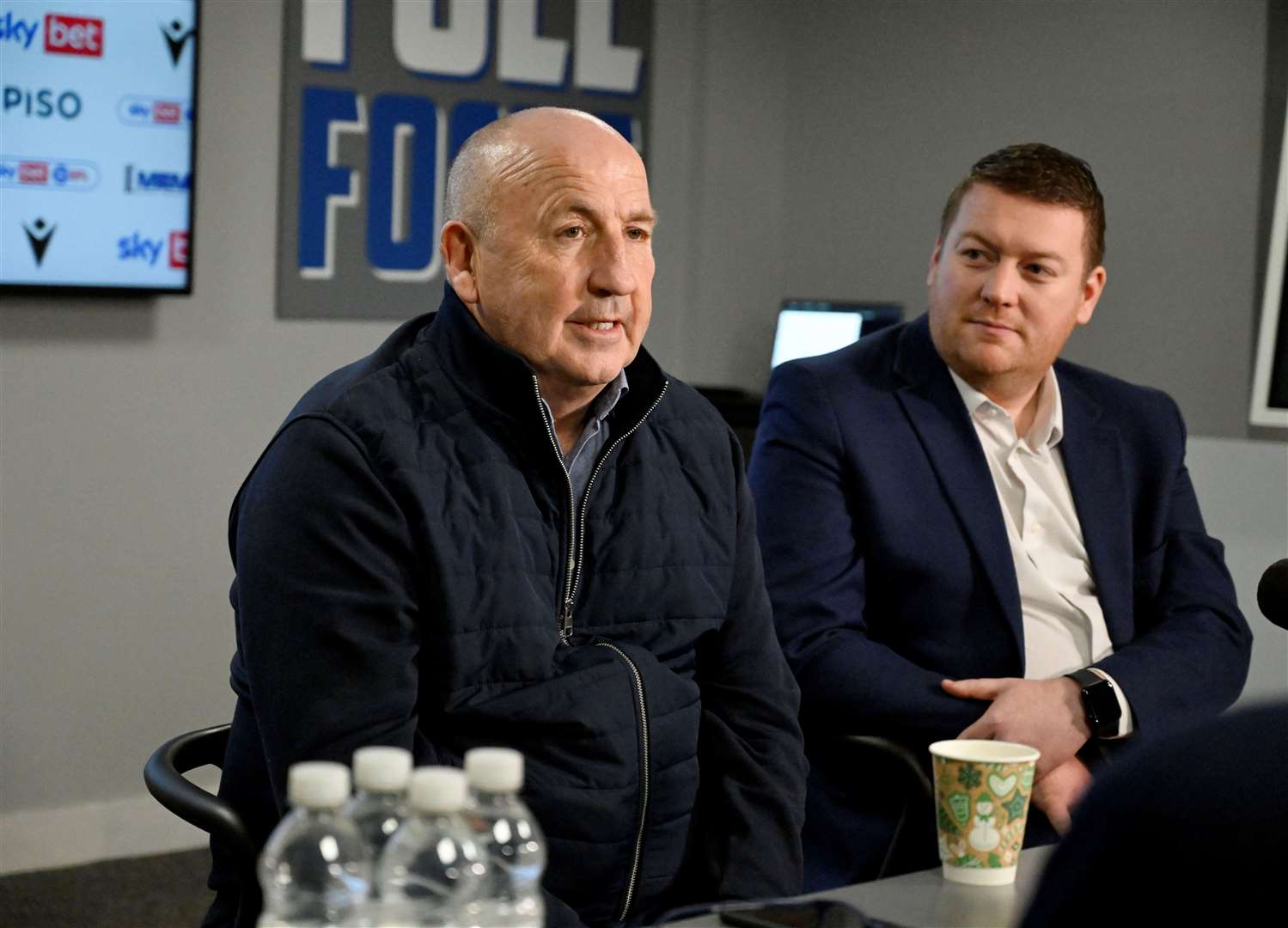 John Coleman takes his first press conference as Gillingham manager alongside managing director Joe Comper Picture: Barry Goodwin