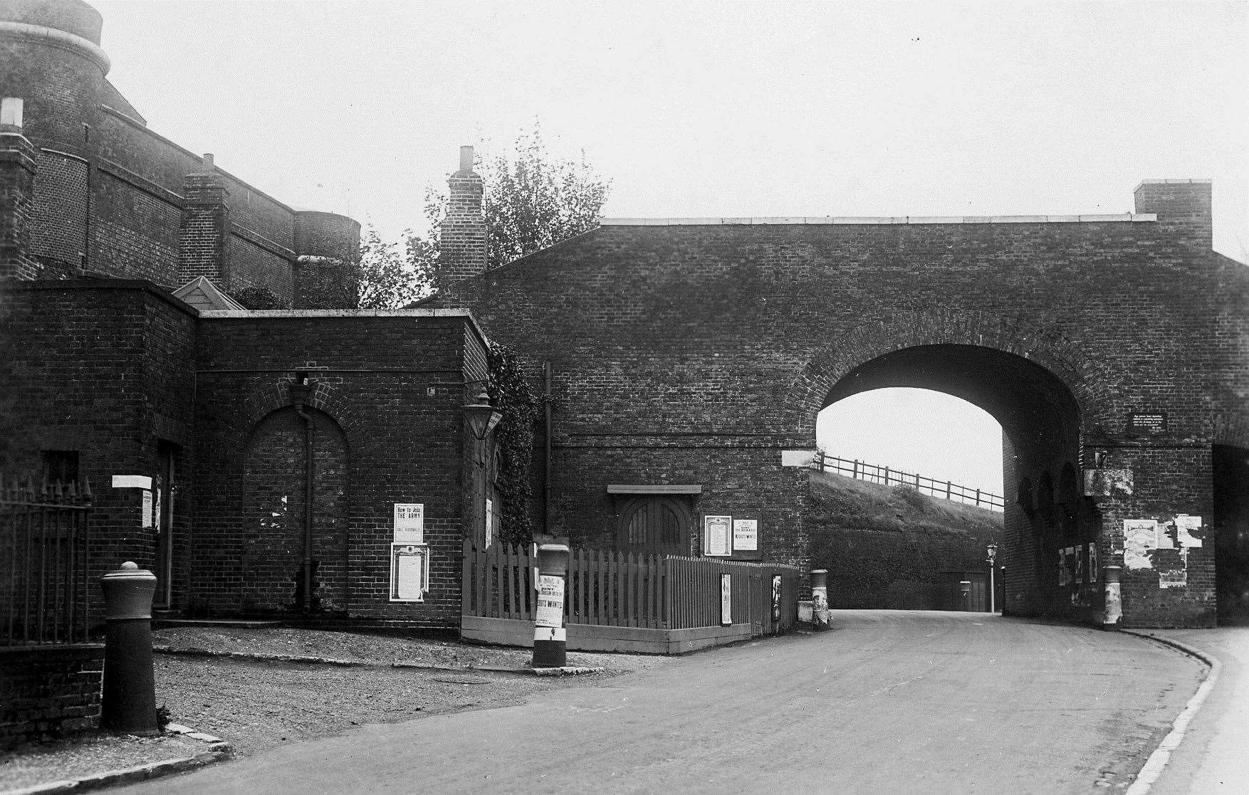 An arch once went across Borstal Road from Fort Clarence, but was taken down in 1924 so the road could be widened