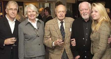 Nick Burton, head of Media at Christchurch, Lady Attenborough, Jack Cardiff, cinematographer, Lord Attenborough and Lucy Holland, Lord Attenborough's grand-daughter