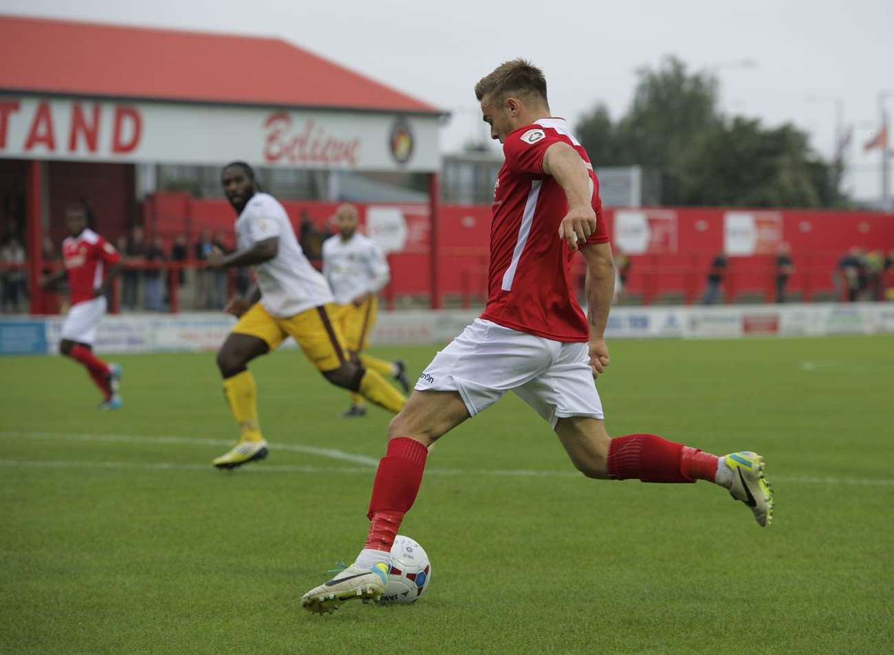 Matty Godden bursts into the box against Sutton United Picture: Andy Payton