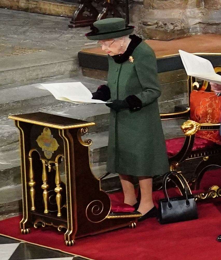 The Queen sat at the front of the abbey (Dominic Lipinski/PA)