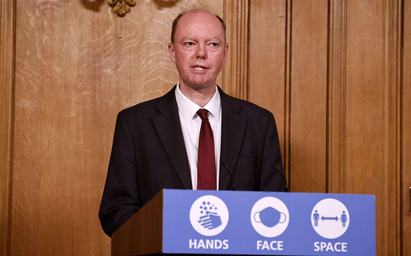 Chief medical officer Professor Chris Whitty during a media briefing (Tolga Akmen/PA)