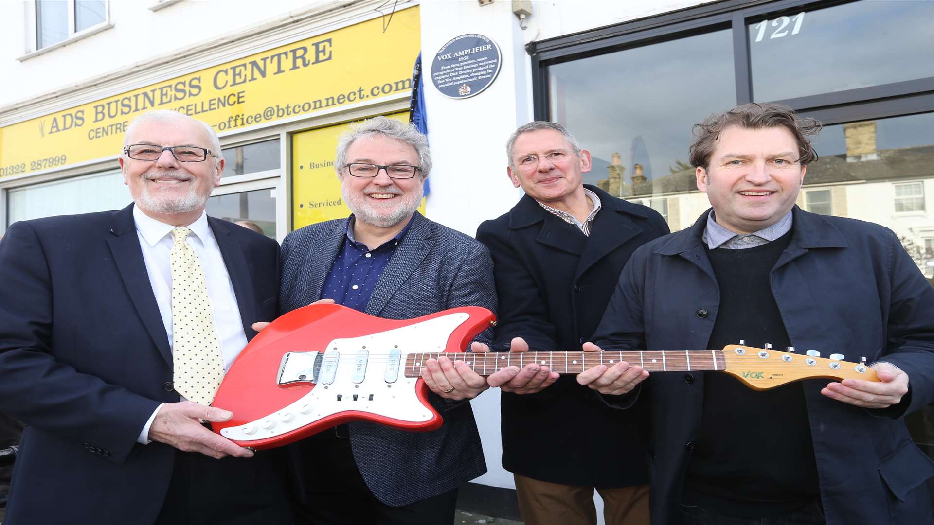 Stuart Leech, Rob Castle, Richard Denney and author Martin Kelly, who has written books about Vox. Picture: John Westhrop