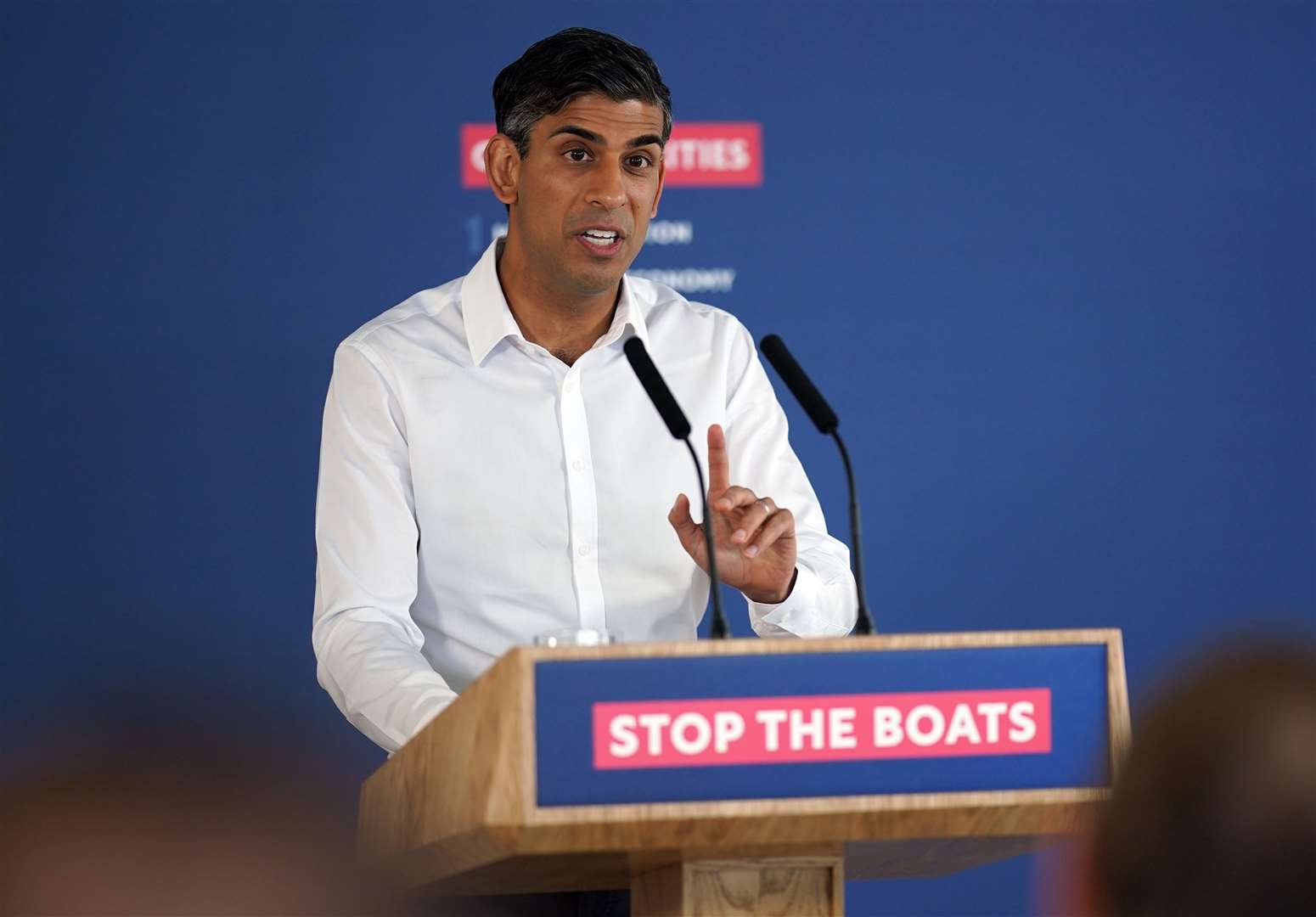 Prime Minister Rishi Sunak announced two new barges to house asylum seekers (Yui Mok/PA)