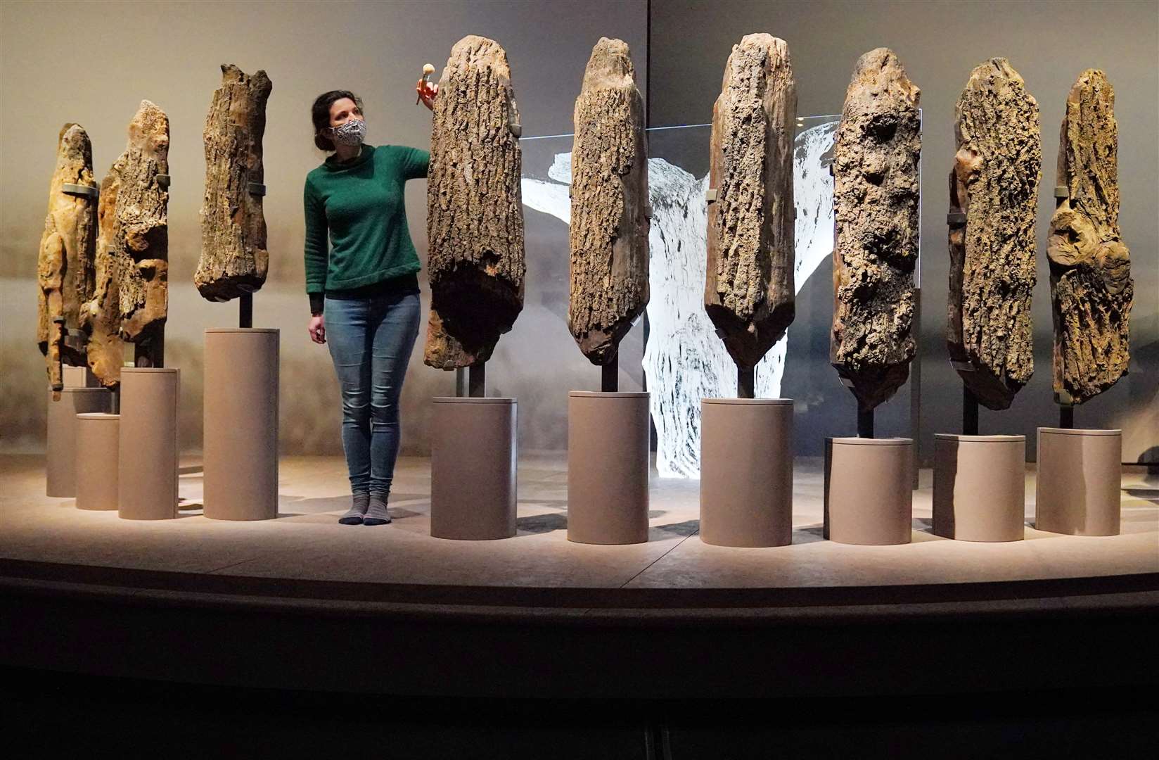 Seahenge, a 4,000-year-old Bronze Age timber circle from Norfolk, is part of the exhibition (Jonathan Brady/PA)