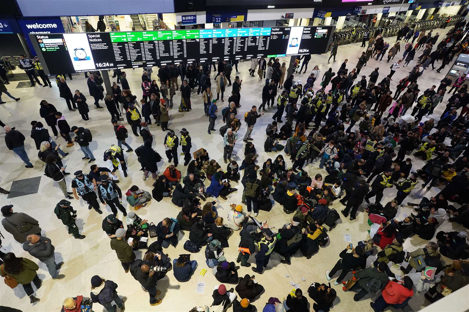 BTP deployed enhanced officer patrols in England, Scotland and Wales on Saturday (Stefan Rousseau/PA)