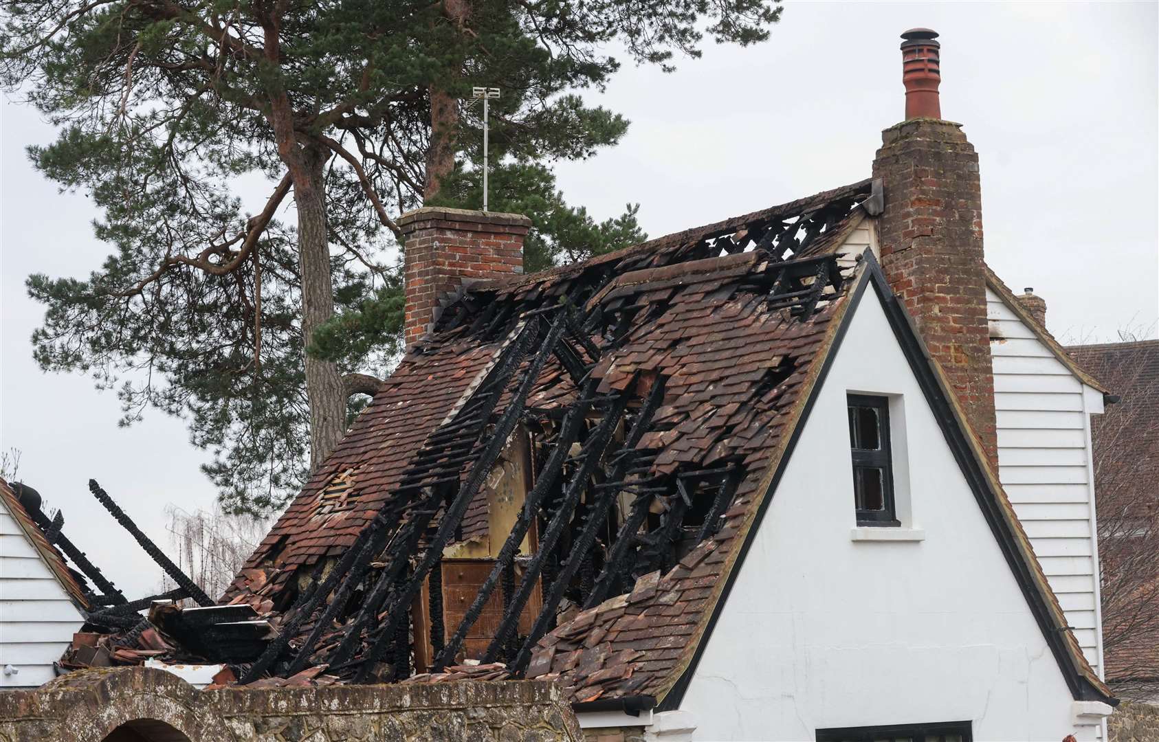 The damage caused by the fire in West Malling. Picture: UKNIP