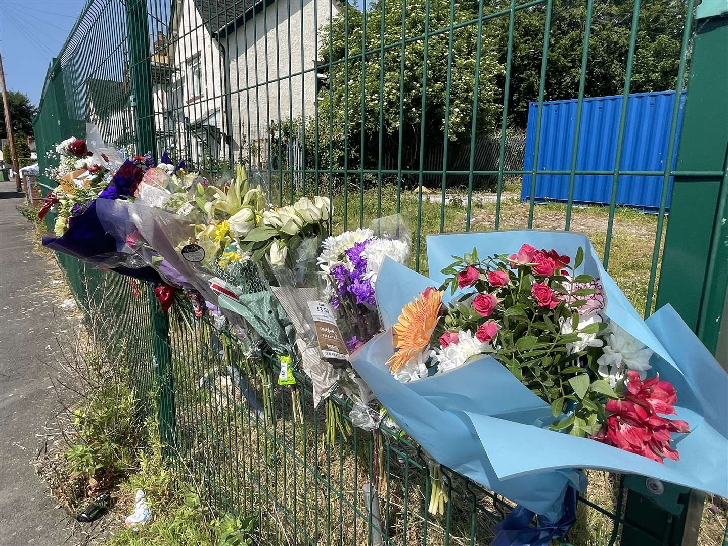 Tributes left for Kyrees Sullivan, 16, and Harvey Evans, 15, in Ely (Bronwen Weatherby/PA)