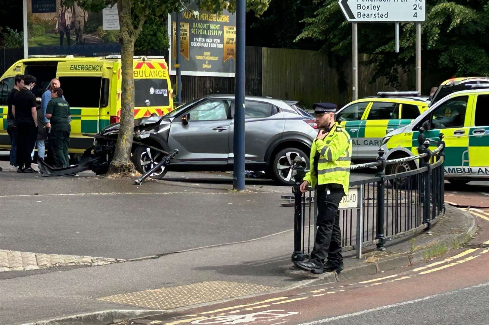 The accident took place at the junction of Sandling Road and Lower Boxley Road in Maidstone