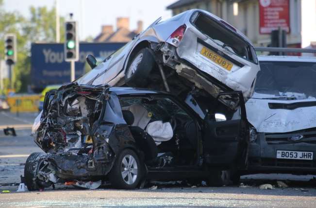 The pile up in Southborough. Picture: Martin Apps