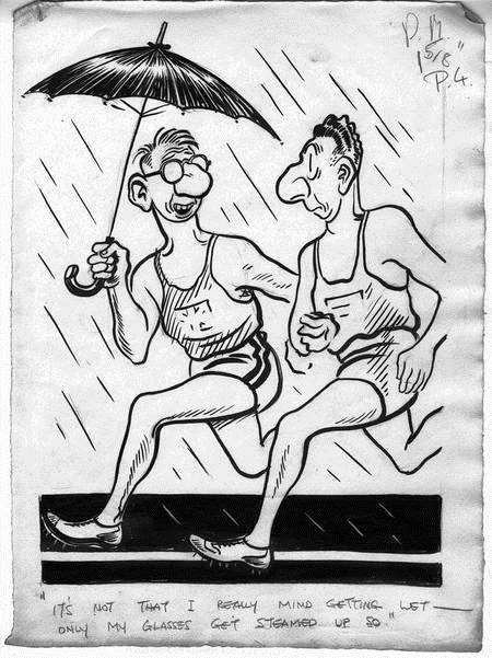 London Olympics 1948. Cartoon by NEB (Ronald Niebour), published Daily Mail 07/08/1948