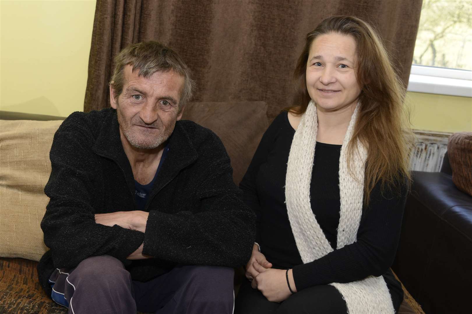 Darren Handley and Irina Zureiqi at her home in Brabourne Lees