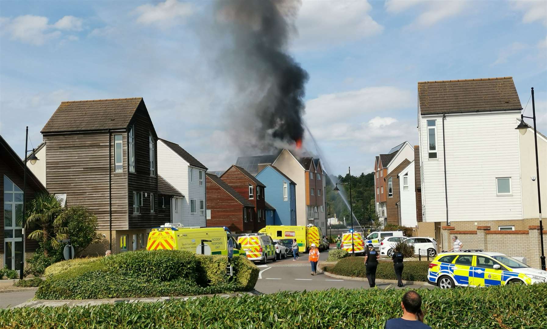 The fire ripped through the top floor flat and decimated the roof