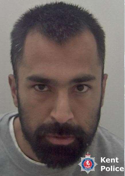 Mahabeer Bahia was jailed after stalking and mugging a woman walking with her dog through Gravesend. Photo: Kent Police