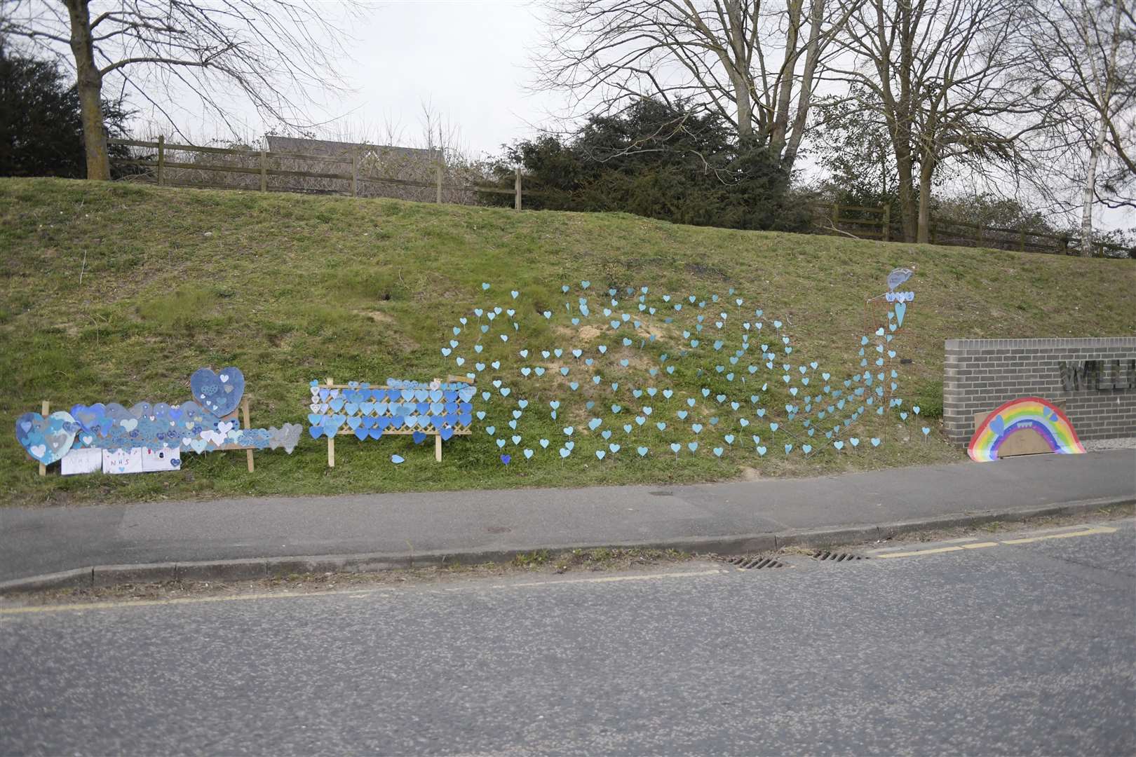 Banners and thank you messages have been put up outside the entrance of the William Harvey in Ashford. All pictures: Barry Goodwin