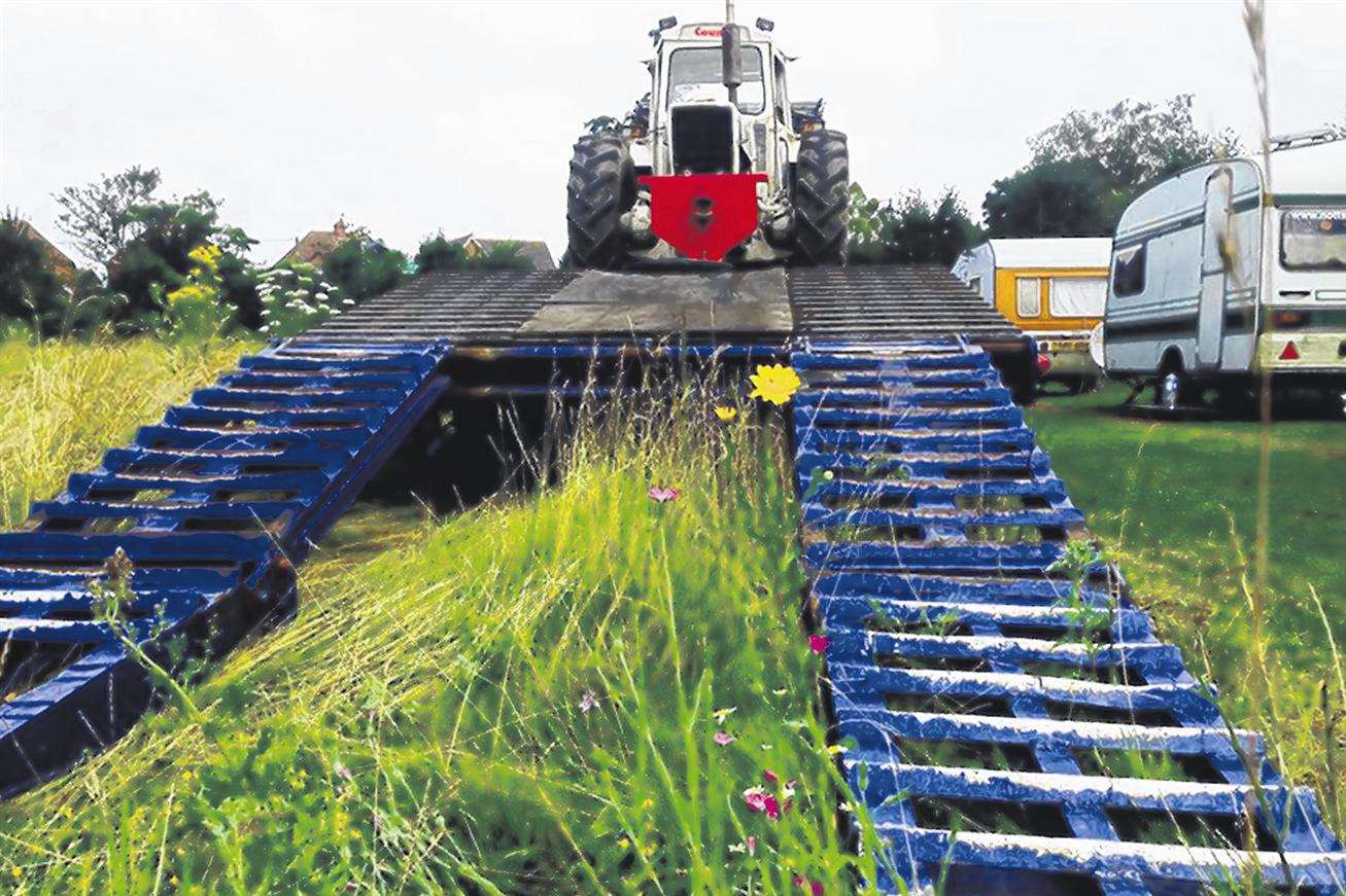 Vehicles are said to have crushed wild flowers