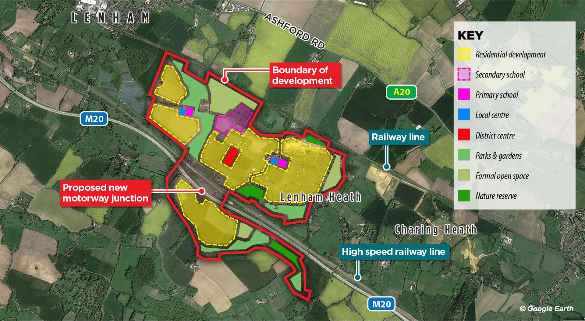 Lenham garden community proposals. Picture: KM Graphics