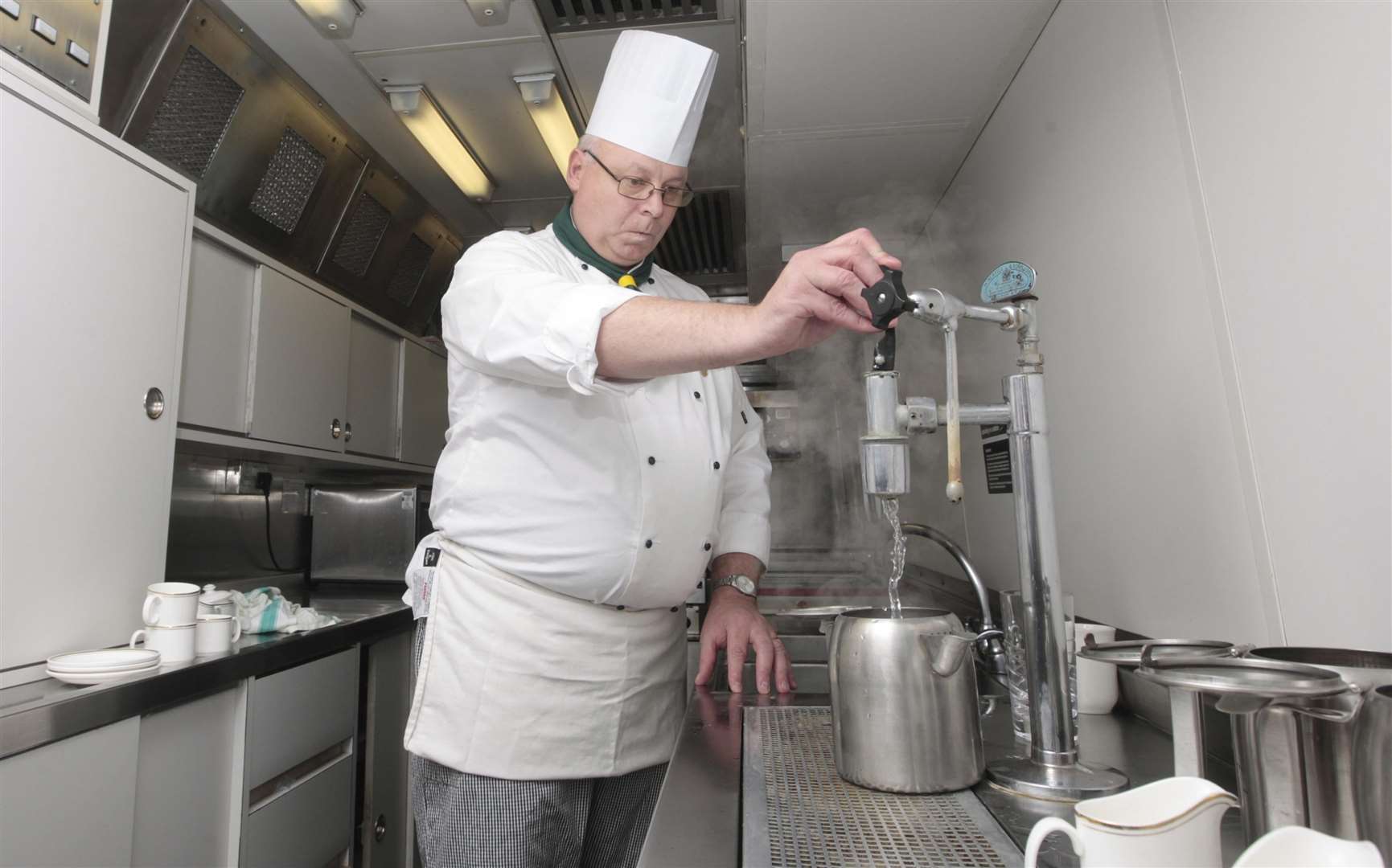 The onboard kitchen (Danny Lawson/PA)