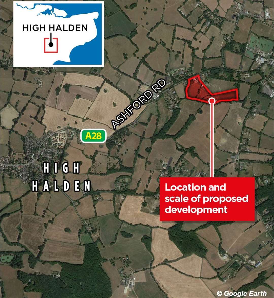 Where the new development will sit, just off the A28 Ashford Road