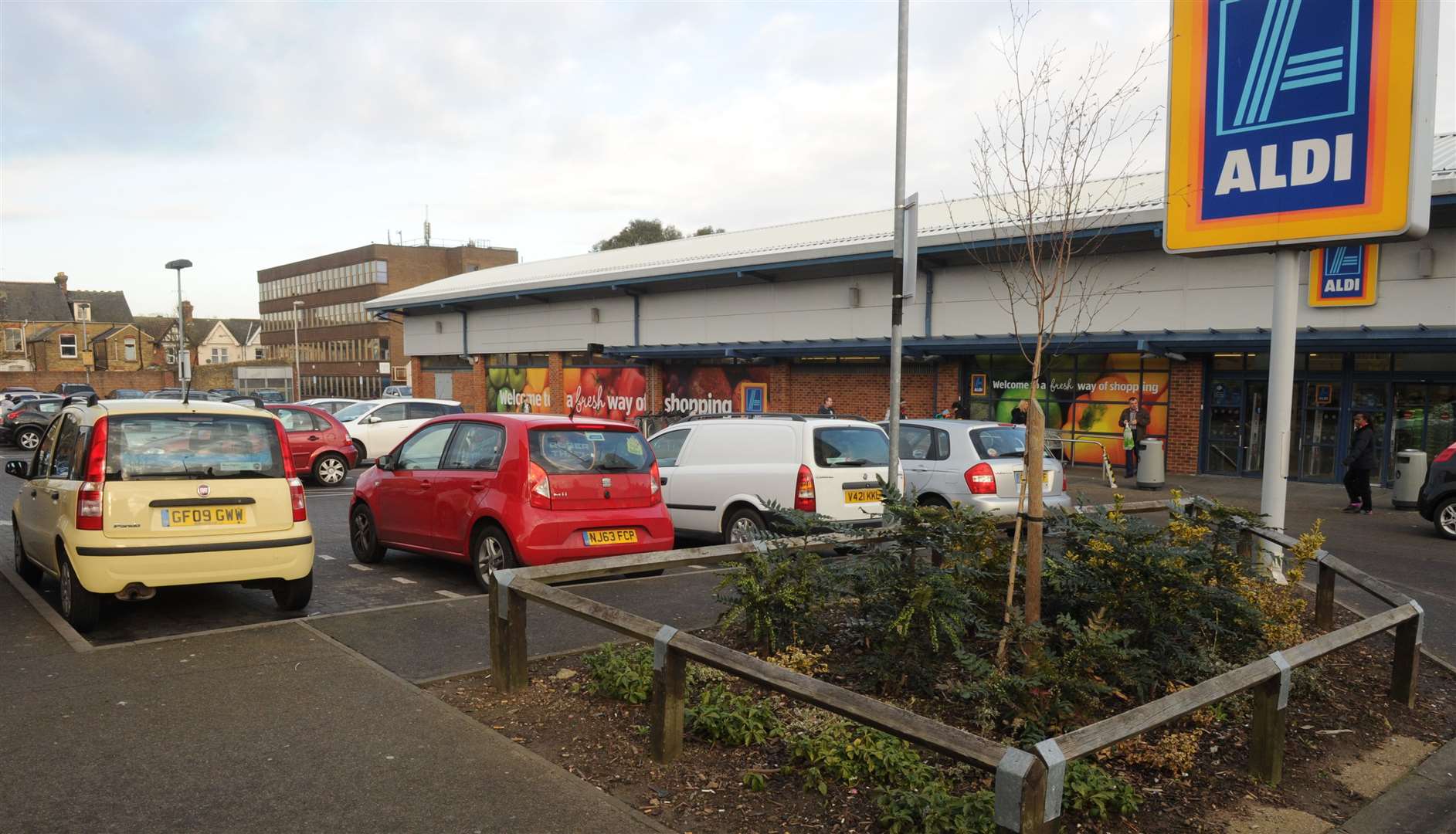 Olanrewaju was spotted by police dealing in the Aldi supermarket car park, in Gillingham. Picture: Steve Crispe