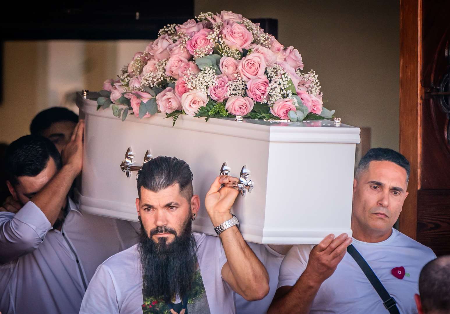 The coffin of Alice da Silva Aguiar being taken from St Patrick’s Church (Danny Lawson/PA)