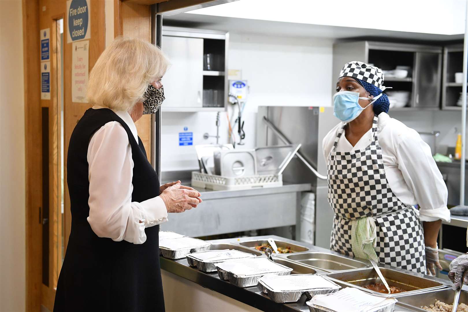 Camilla chats to a volunteer (Justin Tallis/PA)