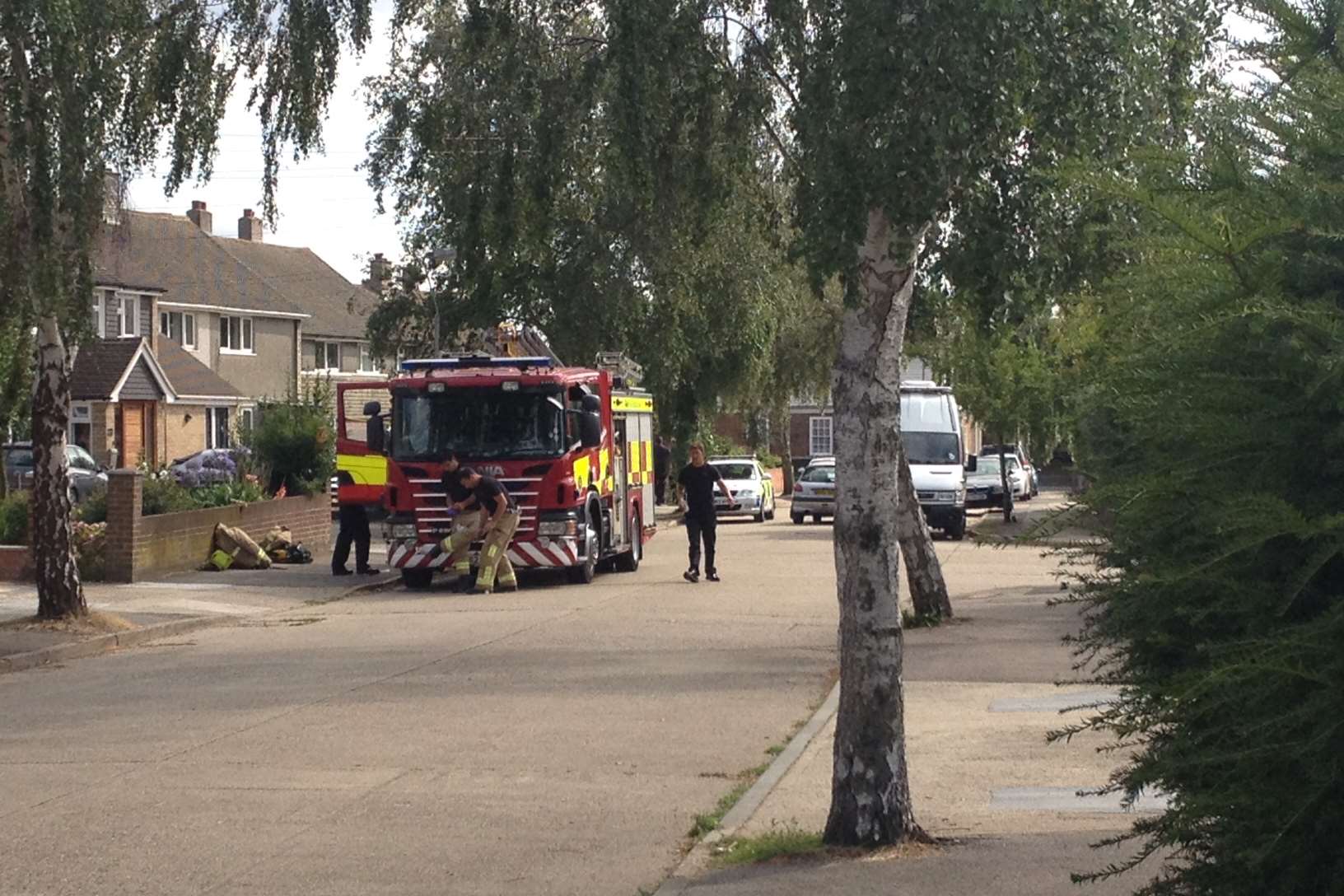 The scene on Sandown Road, Gravesend