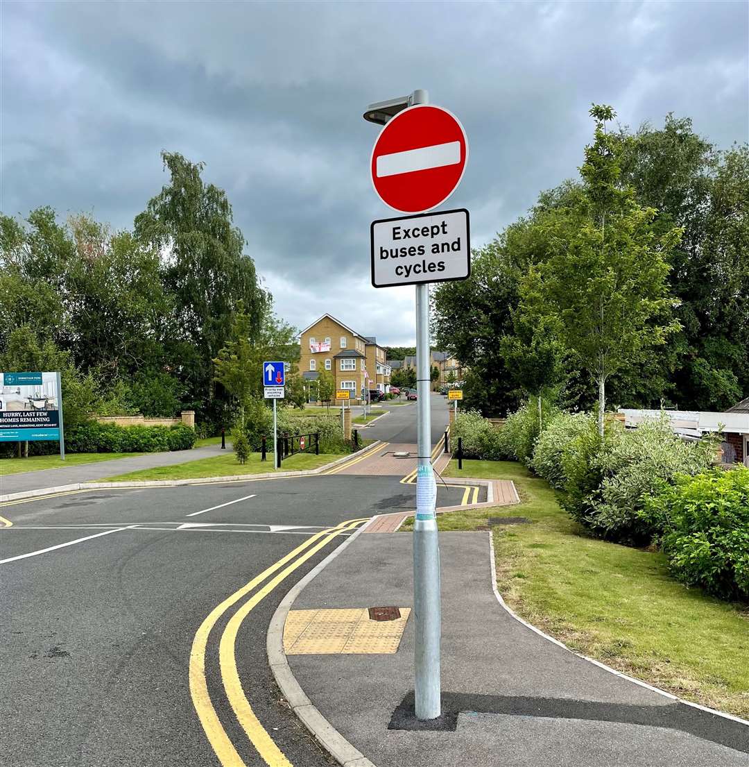 The No Entry signs at the Chapelfield Way busgate are regularly ignored by motorists