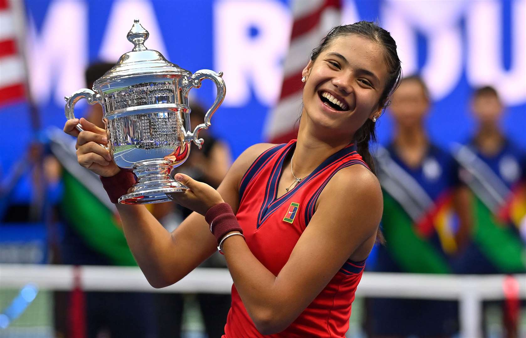 Kent teenager Emma Raducanu with the US Open - but her defence this year was ended at the first-round stage. Picture: Paul Zimmer via www.imago-images.de/Imago/PA Images