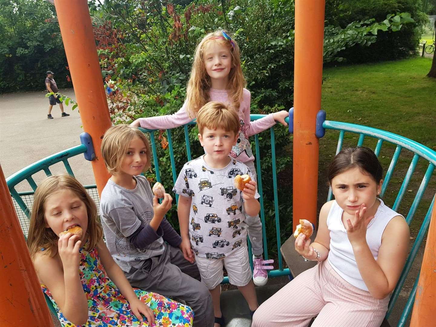 Children, including Cllr Laura Edie's daughter, playing at Hesketh playground