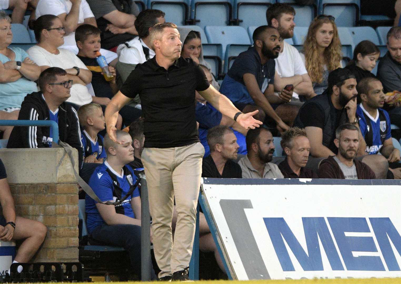 Manager Neil Harris is seeking consistency from his Gillingham players. Picture: Barry Goodwin