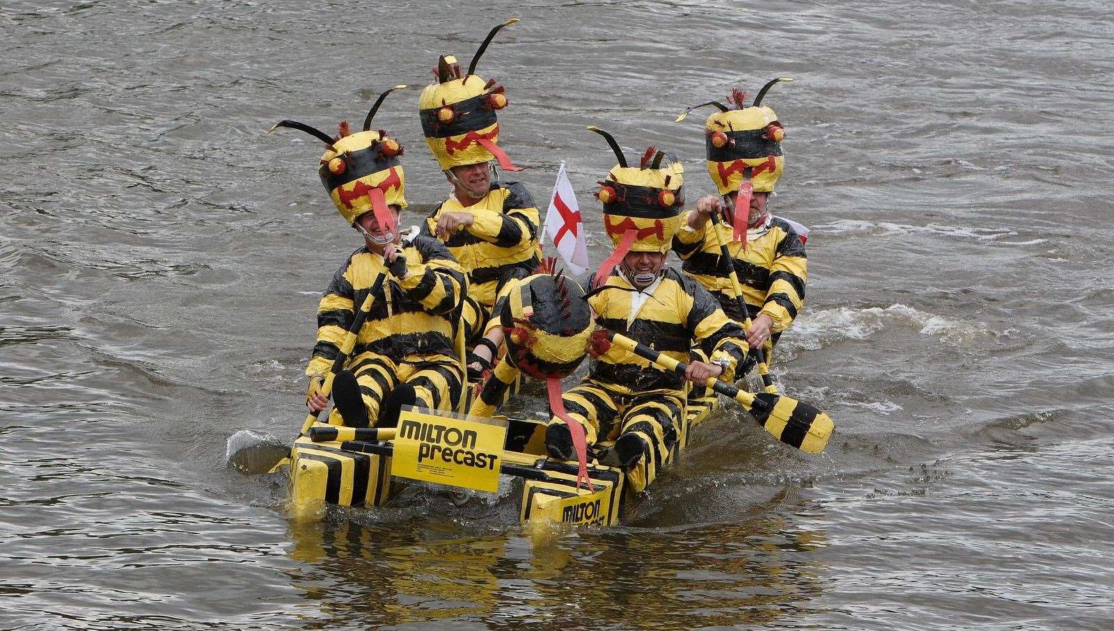 Entrants to the raft race will paddle their decorated boats down the River Medway. Picture: Stephen Paine