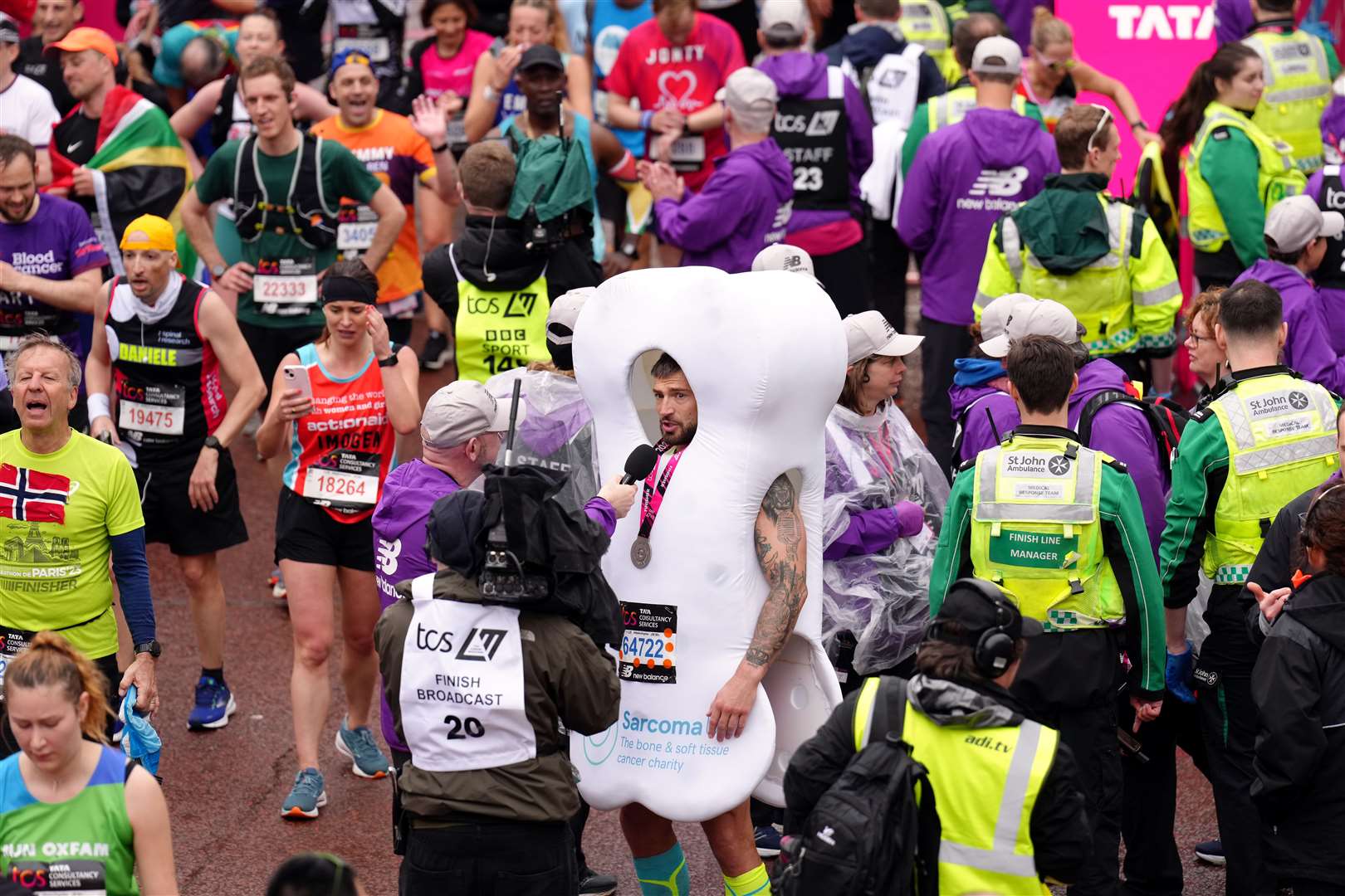 Jake Quickenden dressed as a bone (John walton/PA)